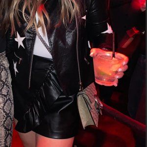 Zara Black Leather Skirt